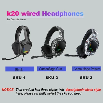 Jogos de Fones de ouvido com Fio de Camuflagem Fone de ouvido Fone de ouvido PS4 PC Fones de ouvido Com Microfone Diodo emissor de Luz Para XBox Gamer Uma Mesa para Portátil