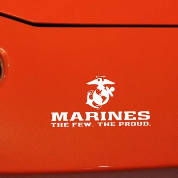 Volkrays Personalidade Etiqueta do Carro do Usmc Fuzileiros navais Poucos Orgulho Acessórios Reflexiva de Vinil Decalque Preto/Prata,6cm*14cm
