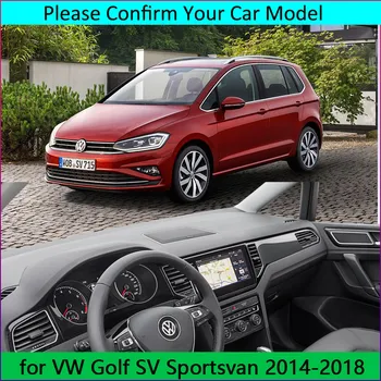 Traço Tapete Tampa do Painel de controle Dashmat Ajuste Para VW Volkswagen Golf SV Sportsvan~2018 Estilo carro Anti-sol Proteger Tapete Almofada de Carro