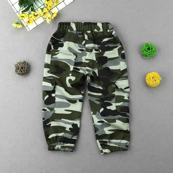 Calças de 2019 Casual Crianças de Camuflagem Calças Meninos Militar Camo Bolsos de Calças compridas Roupas de Fundos de