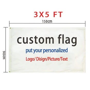 3x5 Pés Exterior feita sob encomenda do Sinalizador de Colocar o Seu Personalizado de Imagem ou de Texto, Imagem ou Logotipo Personalizado Bandeiras Jardim de Presente Banner de Parede Dez