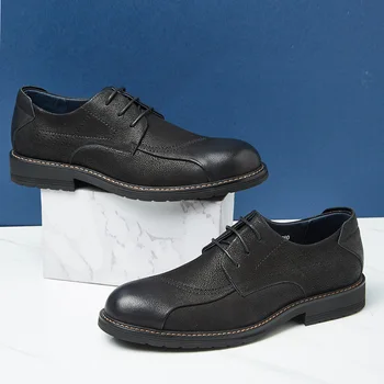 CAMELO Homens Sapatos Confortáveis Sapatos Casuais Homens de Couro Genuíno Retro Fashion Business Macio, antiderrapante, Resistente Homens Sapatos