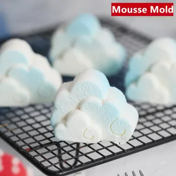 8 Cavidade Nuvem queda de morango Molde de Silicone 3D Bolo Mousses gelados Chiffon de Chocolate do Molde de Decoração de Bolo Ferramentas Bakeware