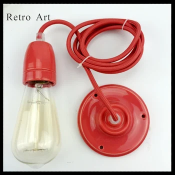 Vintage Industrial luminária kit retrô edison estilo de Tecido de Fio Kit de Cabo com soquete da lâmpada