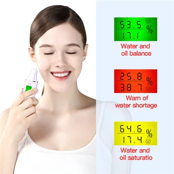 Elétrico de Umidade da Pele Analyzer Mini-Facial Teor de Óleo Detector de Caneta Massagem facial Unisex Óleo na Pele de Testes Vara + Tela LCD de 31 de