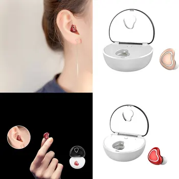 Worallymy Projeto da Forma do Coração Bluetooth 4.1 Telefone Tablet Único de Ouvido In-ear Fone de ouvido sem Fio Fone de ouvido Earbud