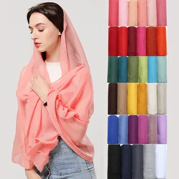 A faixa do algodão casual sólido inverno lenços mulheres fina xales e molda-foulard bandana femme hijab pashmina echarpe 2020 novo
