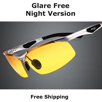 Novo AORON 2019 Anti-Reflexo Óculos Óculos Polarizados Condução Óculos de sol Amarelo Lentes de Visão Noturna de Condução Óculos Homens