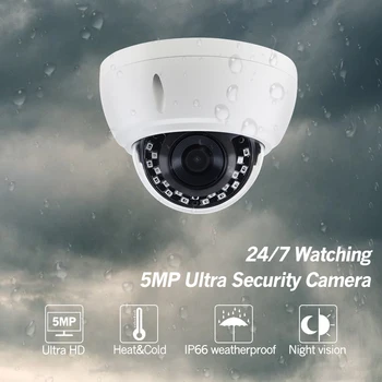 4CH Sistema de CFTV 4PCS Ultra 5MP Cúpula de Segurança POE Câmera com Hikvision 4CH POE NVR DS-7604NI-K1/4P DIY Kits de Vigilância de Vídeo