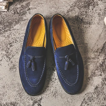 Yomior Vintage Italiano Homens Sapatos De Couro Genuíno Vestido Formal Sapatos Pendão De Negócios Informais De Trabalho De Condução Sapatos Flats De Casamento