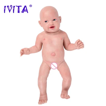 IVITA WB1513 59cm 5210g Completo Original Silicone Reborn Baby Dolls Abriu os Olhos do Recém-nascido Vivo Rindo Bebês Brinquedos para Crianças de Presente