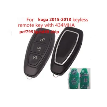 3 Botão Sem Chave Remota com 434mha Higtag PRO/ID49/Pcf7953p Chip para o Ford Kuga-2018 Chave do Carro