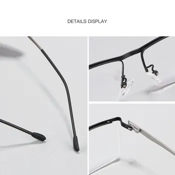 YIMARUILI de negócios de meia-óculos de armação dos homens ultraleve moda miopia óculos de armação óptico de óculos de grau P8827