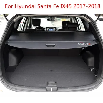 Traseira Prateleira Tronco Material de Cobertura Cortina Cortina Traseira Retrátil Espaçador Traseira Racks Para Hyundai Santa Fe IX45 2017-2018