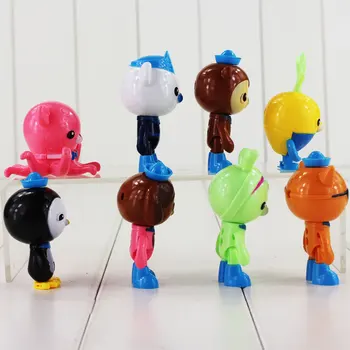 8pcs/monte de Anime Octonauts Capitão Cracas Kwazii PVC Figuras de Peso Shellington Dashi Tweak Boneca Figuras Modelo de Brinquedo Para Crianças
