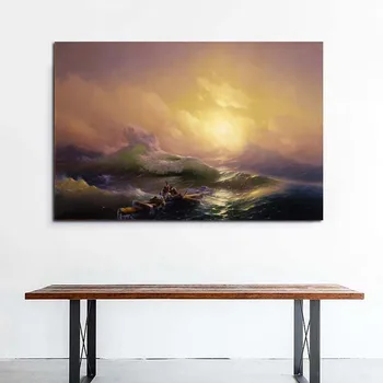 Ivan Aivazovsky Mar Cena Tela De Impressão Sala De Estar Decoração De Casa De Arte Moderna, Arte De Parede, Pintura A Óleo Cartazes Imagem