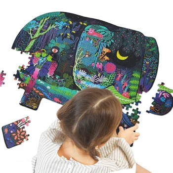 280pcs Elefante Quebra-cabeça para Crianças, Animais de Papelão Quebra-cabeça para Crianças a Aprendizagem Precoce de Brinquedo de presente 4 - 7 anos