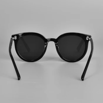 A Marca de moda de Designer de Óculos de sol SUAVE Leste Lua Redonda Acetato Polarizada UV400 Mulheres Homens Lente de Óculos Com a marca de Caso