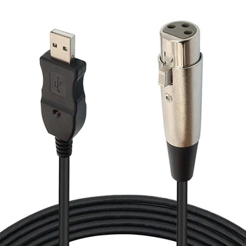 10 metros de 3m Para Notebook MAC 2019 NOVO Microfone USB Mic Link de um Adaptador de Cabo XLR Macho Fêmea do Cabo Para PC