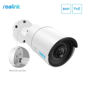 Reolink RLC-410-5MP Câmera IP PoE 5MP HD Exterior Impermeável de Visão Noturna Infravermelha de Segurança de Vigilância de Vídeo com slot de cartão SD