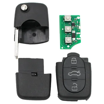 3 Botão de Dobramento Remoto Chave de Controle de corrente de relógio Para a Audi Para A3 A4 A6 Antigo Modelo de 433.92 Mhz Com ID48 Chip 4DO 837 231 N/K/A 1J0 959 753 B