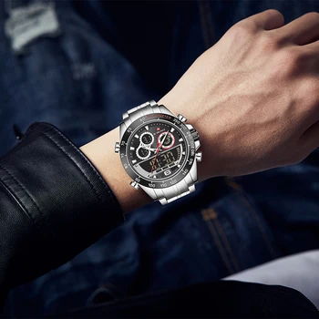 NAVIFORCE Novos Relógios de Homens de marcas de Luxo do Cronógrafo dos Esportes dos Homens Relógios Impermeável Completo de Quartzo do Aço Relógio masculino Relógio Masculino
