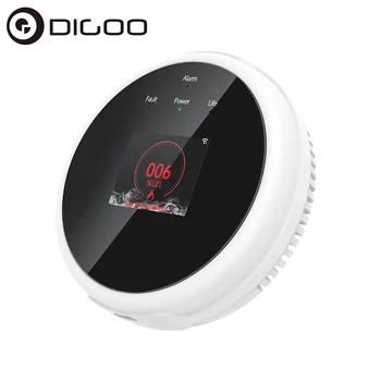DIGOO DG-ZXGS21 Smart wi-FI Vazamento de Gás, Detector de APLICATIVO Remoto de Alerta, de Alarme de Gás Sensor de Trabalhar com Digoolife Smartlife Tuya APP - Branco