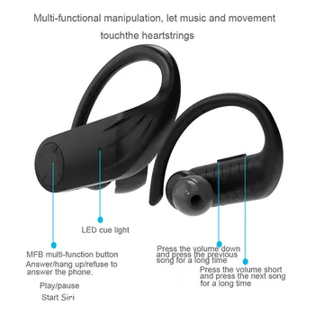 B1-Orelha TWS Música Estéreo de Esportes Impermeável Microfone de Emparelhamento Automático do Bluetooth Fone de ouvido sem Fio para iOS Android Telefones