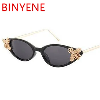 2020 Senhoras da Moda Vintage Abelha Óculos de sol de Pequeno Leopardo em Tons de Mulheres de óculos de Sol Óculos Estreita, Olho de Gato Óculos de sol UV400