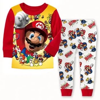 Dos desenhos animados de Crianças Meninos da Criança Super Mario Pijamas de Pijamas, Pijamas Conjuntos de Roupas de Bebê 1-7Y