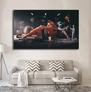 F1 Fórmula Legenda Campeão De Corrida De Carros De Pôster Arte De Parede Tela A Óleo Estampas Vintage Pintura Moderna Para A Sala De Casa, Decoração De Quarto