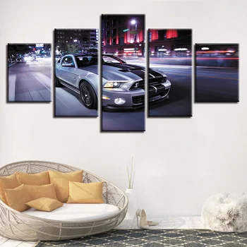 5 Painel do Carro de Esportes de Decoração de Casa de Lona Impressa Sala de estar HD Modernas Imagens da Paisagem Pintura a Arte de Parede Modular Moldura de Cartaz