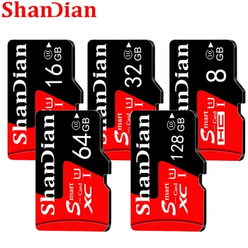 SHANDIAN Smast cartão sd de 128gb 64gb Smast sd 32gb Mini Cartão de 16gb Classe 10 para samrtphone e PC de mesa Original, Cartão de Memória