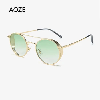 2020 Moda Vintage SteamPunk volta de Estilo de Gradiente de Óculos de sol dos Homens do Lado do Escudo Legal o Design da Marca Óculos de sol unissex Oculos De Sol