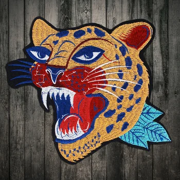 Bordado Tigre patch Leopard Cabeça patch Applique Grande Patch DIY Acessório de Vestuário de Moda da decoração Frete Grátis