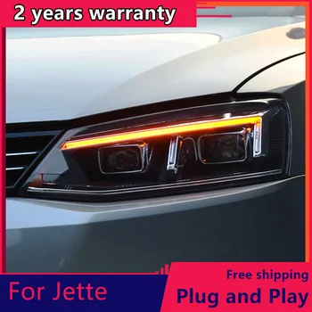 KOWELL Estilo Carro Para a vw jetta faróis Para VW jetta MK6 lâmpadas de cabeça com LED guia de estilo carro bi xenon lente estacionamento