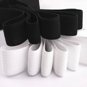 Elástico Largura de 15mm 20mm 25mm 30mm de diâmetro de 35mm, Branco e Preto, Faixas Elásticas de Nylon Webbing de Vestuário Costura DIY Acessórios