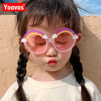 Yoovos Rodada Criança Sunlasses Doce Arco-Íris De Óculos De Sol Para O Menino/Meninas De Óculos De Moda Bebê De Óculos De Marca, O Designer De Óculos De Sol