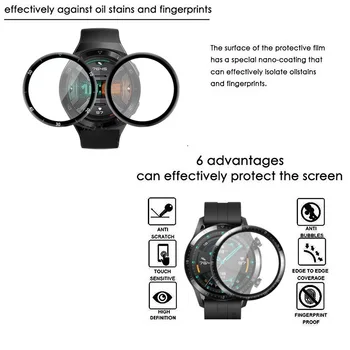 10PCS 3D Curvas de Fibra Macia Protetor de Tela para Huawei Relógio GT 2e Cobertura Completa Película Protetora GT 2 46mm (Não de Vidro Temperado)