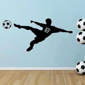 JJRUI 2016 DIY Personalizado de Futebol, Homens de Qualquer Nome Jersey número de Vinil Adesivo de Parede Arte Decalque Crianças do quarto
