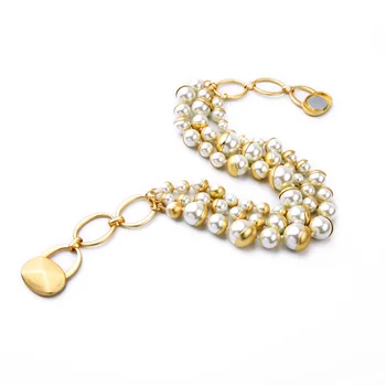 AB-xl01071a /doce de menina jóias / fábrica / oferta irregular pérola cluster camada colar curto