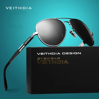 VEITHDIA 2020 Piloto de Alumínio dos Homens Óculos de sol Polarizados Lente UV400 Óculos de Sol Masculino Clássico Óculos para Dirigir 6695