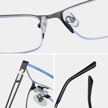Semi sem aro de Óculos de grau para Homens Óptica Progressiva Óculos Fotossensíveis Anti Luz Azul Óculos de Miopia Claro