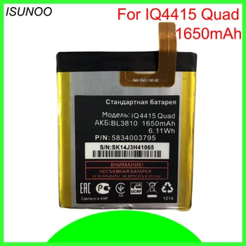 ISUNOO 3,7 V 1650mAh Substituição BL3810 Bateria Para Voar IQ4415 Quad BL 3810 Bateria Batterie Baterias de Telefone Celular