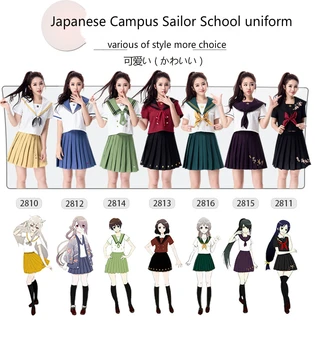 Marinha Japonesa Sailor Uniforme Escolar Para As Meninas Roupa De Marinheiro Uniforme Escolar Define Delicada Bordado Da Saia Plissada