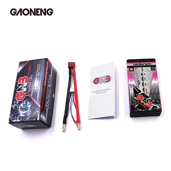 Gaoneng GNB 4000mAh 2S 7.6 V 100C/200C perfil baixo Hardcase Super BAIXINHA HV Bateria de LiPo pack 4.0 mm Reitores tomada para Carro RC RC Barco