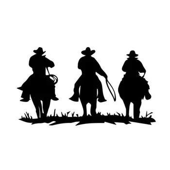 Cowboys A Cavalo Ocidental Janela Do Carro De Vinil Adesivo Decalque Bonito E Legal Adesivos