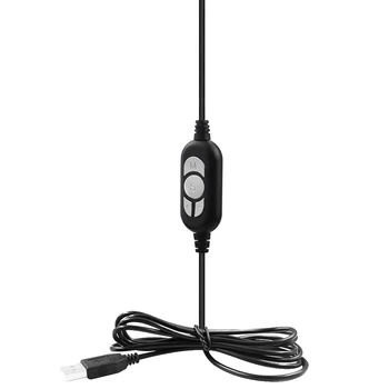 USB Binaural Fone de Call Center com Cancelamento de Ruído de Microfone para PC Home Office de Telefone de Serviço ao Cliente Plug and Play
