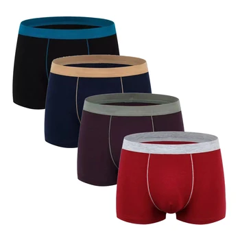 Plus Size Underwear Masculino 4 Pcs/lote Homens Cuecas Boxers Shorts de Algodão de Cuecas Boxer de Homens Sólidos Cuecas de Homem Boxer Grande XL-9XL