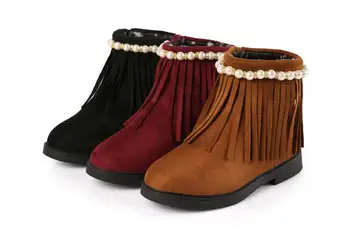 Chegou de novo Outono, moda de inverno botas de meninas crianças sapatos zip vermelho preto tornozelo garoto sapatos tamanho 26-37